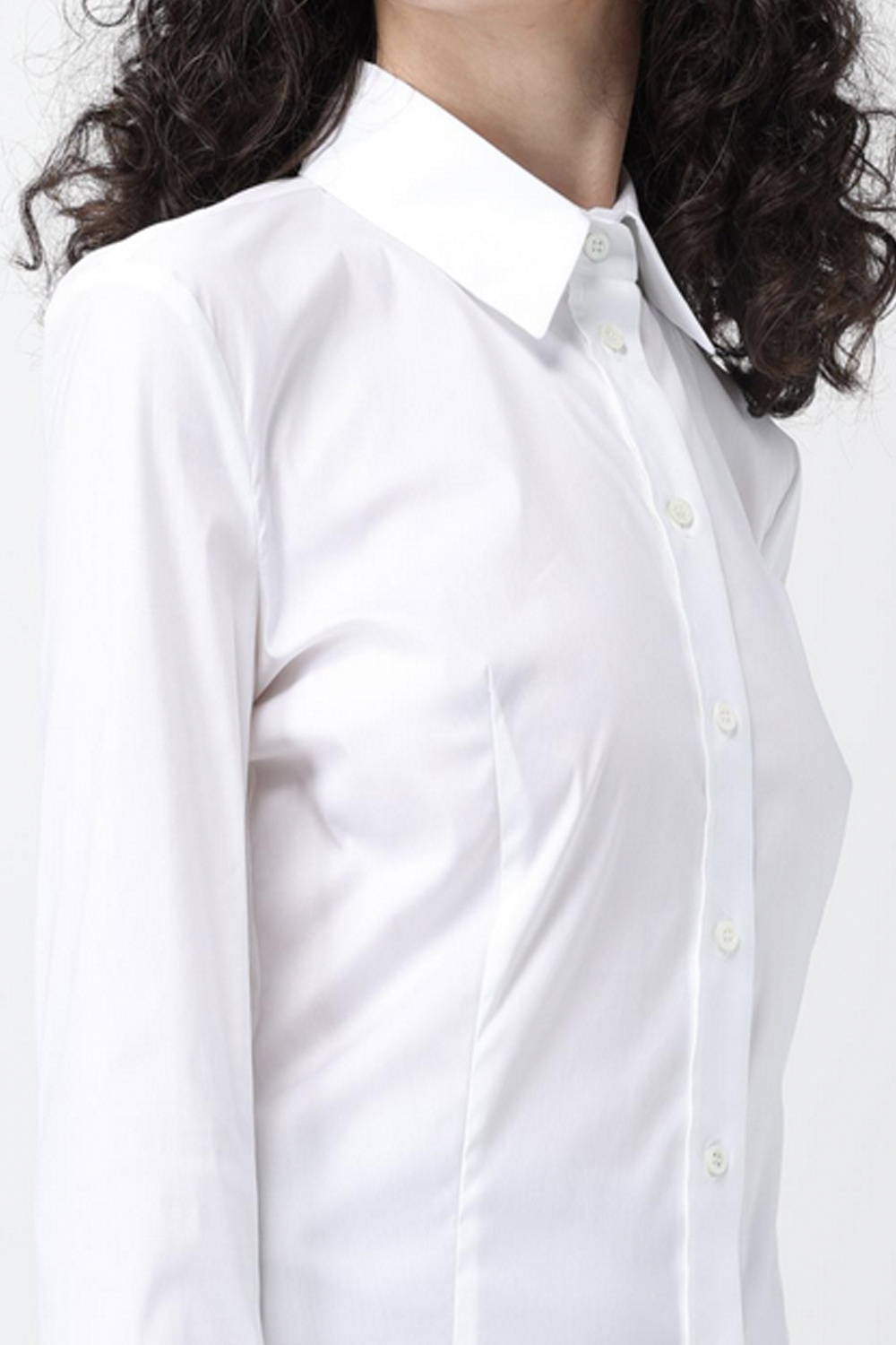 PATRIZIA PEPE Patrizia Pepe cotton stretch blouse with silver fly logo on cuff  WHITE