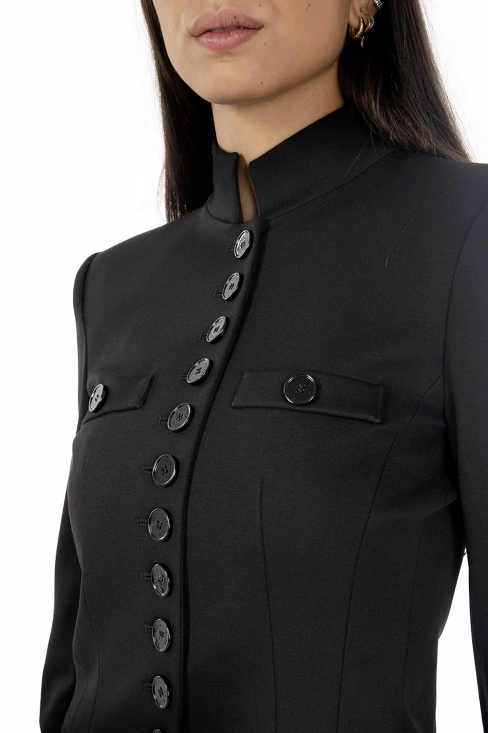 PATRIZIA PEPE Patrizia Pepe military jacket/blazer with many buttons on the front BLACK