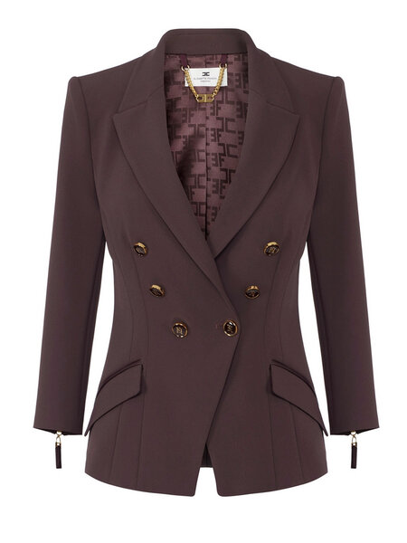 ELISABETTA FRANCHI Elisabetta Franchi double-breasted jacket / blazer Merlot / Bordeaux RED