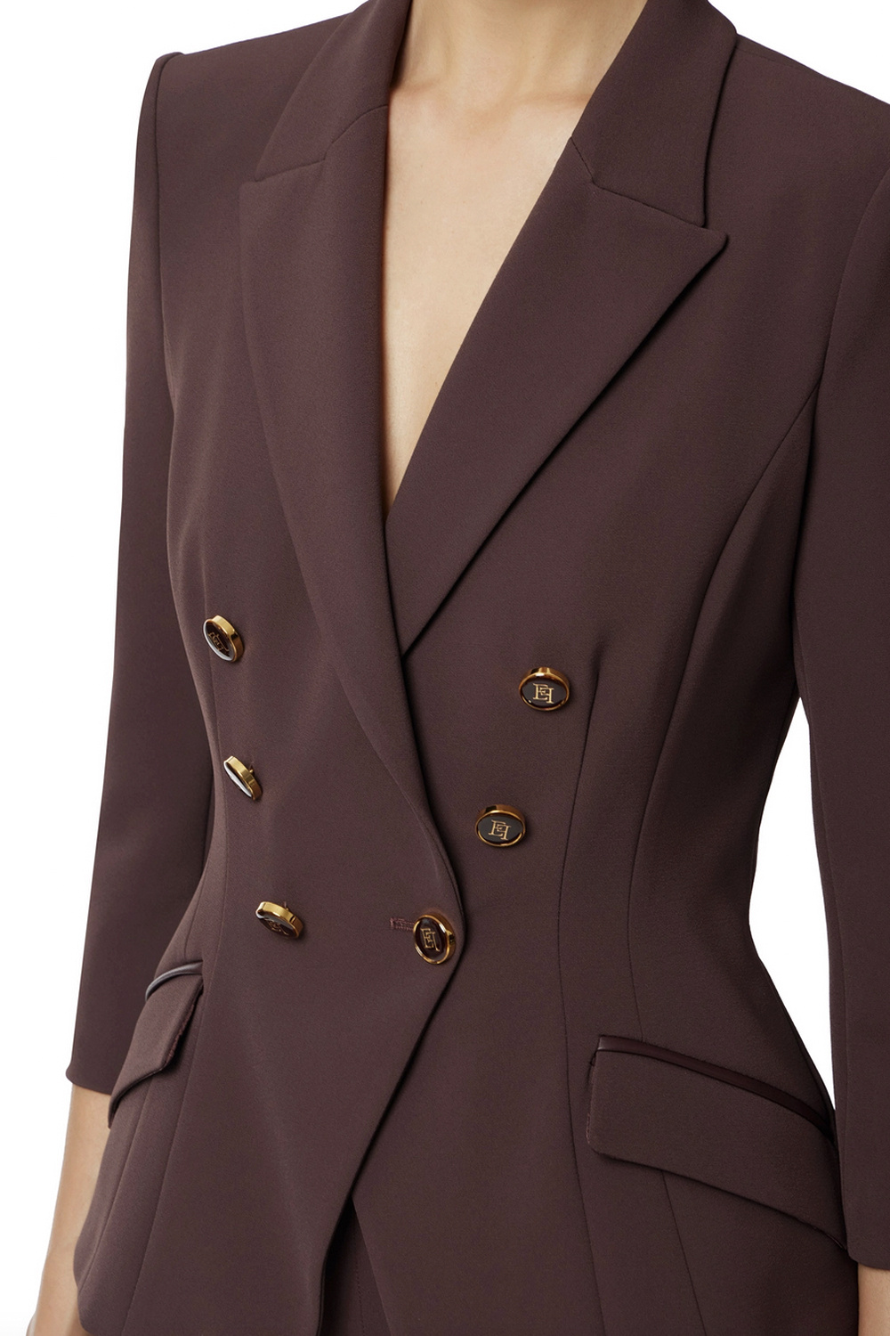 ELISABETTA FRANCHI Elisabetta Franchi double-breasted jacket / blazer Merlot / Bordeaux RED