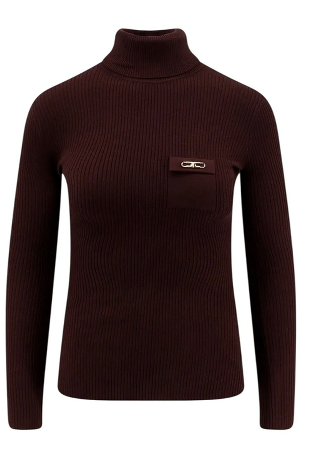 ELISABETTA FRANCHI Elisabetta Franchi turtleneck with breast pocket Merlot Bordeaux RED