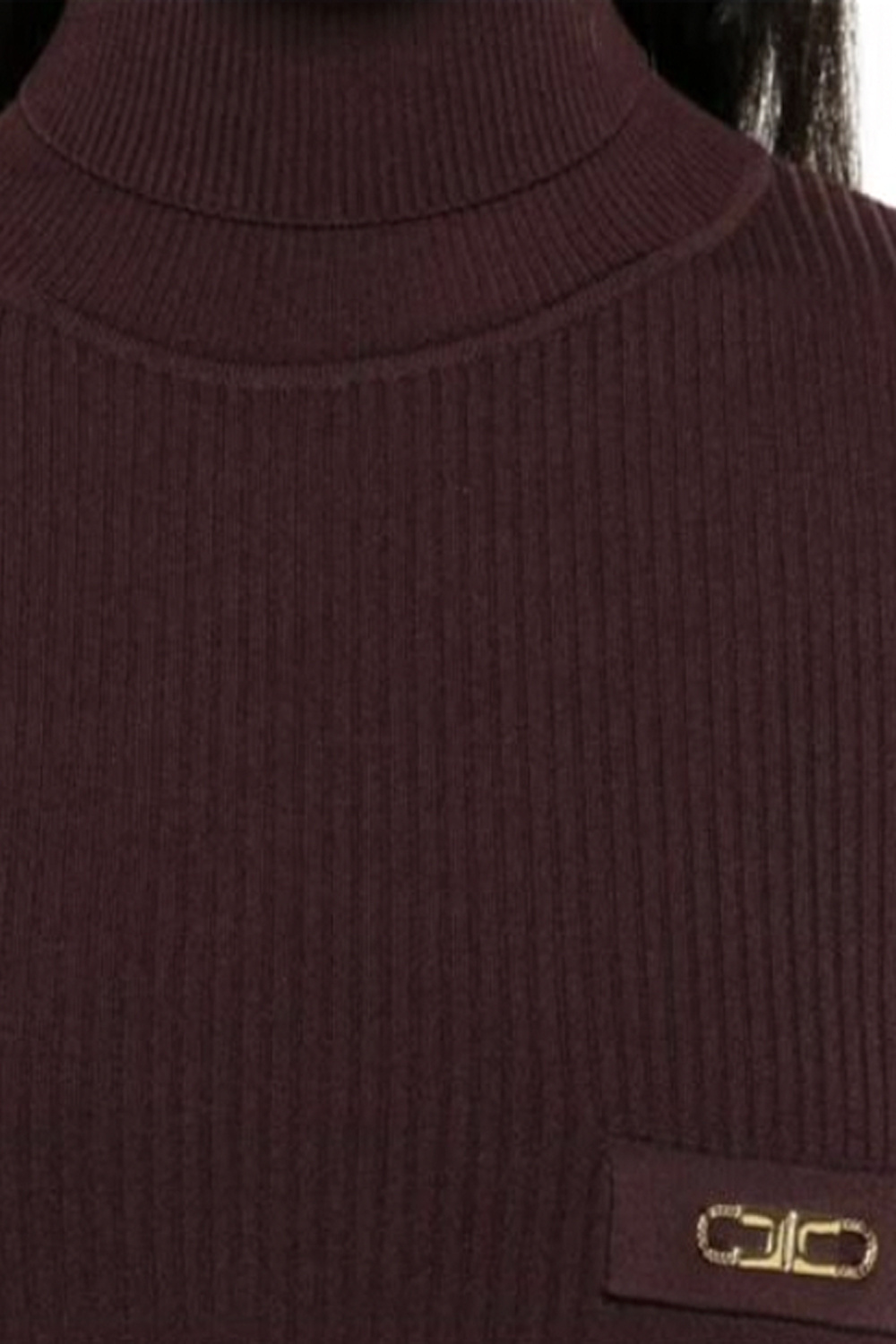 ELISABETTA FRANCHI Elisabetta Franchi turtleneck with breast pocket Merlot Bordeaux RED