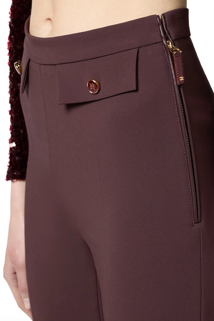 ELISABETTA FRANCHI Elisabetta Franchi trousers with straight/narrow legs Merlot/Bordeaux Red