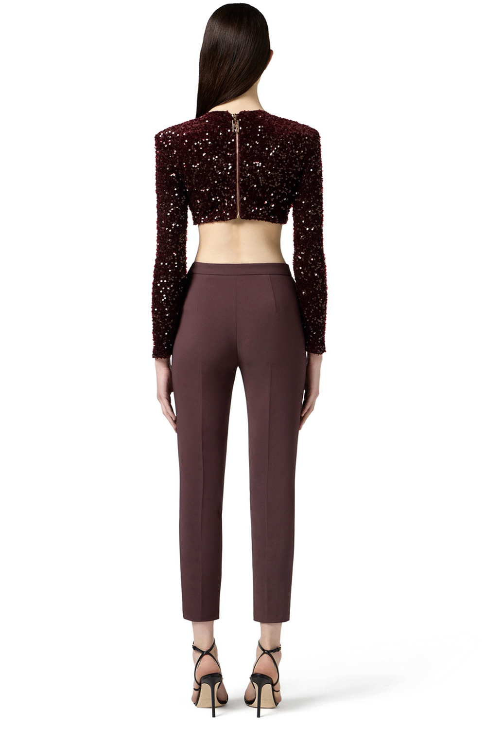 ELISABETTA FRANCHI Elisabetta Franchi trousers with straight/narrow legs Merlot/Bordeaux Red
