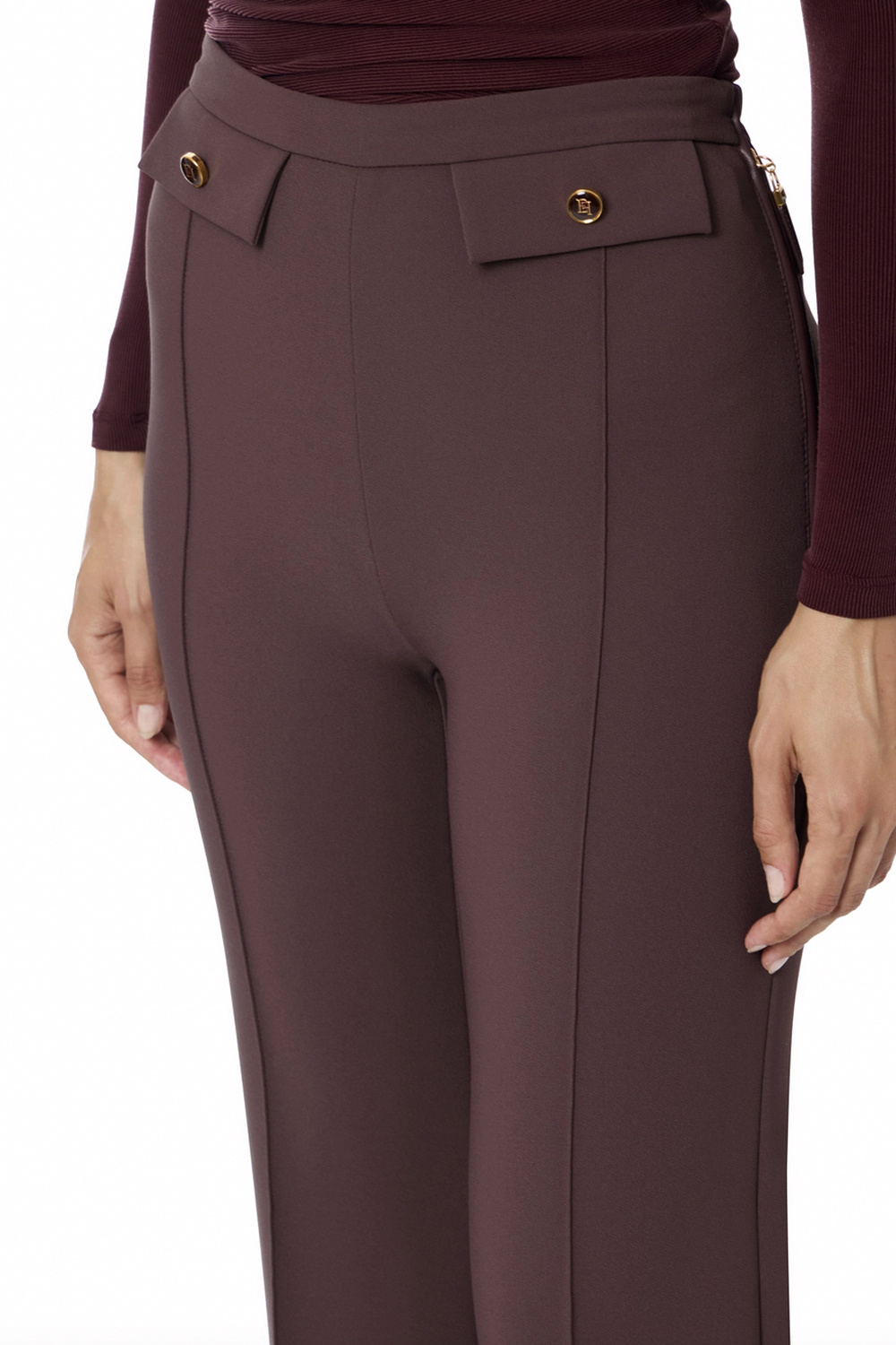 ELISABETTA FRANCHI Elisabetta Franchi flared trousers Merlot / Bordeaux Red