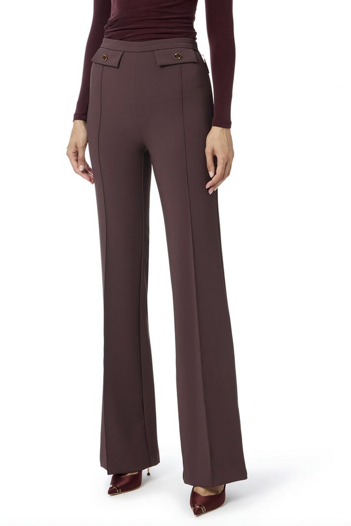ELISABETTA FRANCHI Elisabetta Franchi pantalon flaired broekspijp Merlot / bordeau Rood