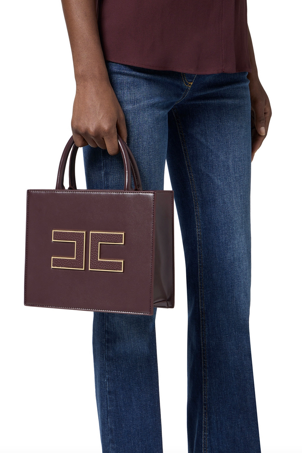 ELISABETTA FRANCHI Elisabetta Franchi small handbag with logo Merlot / Bordeaux RED