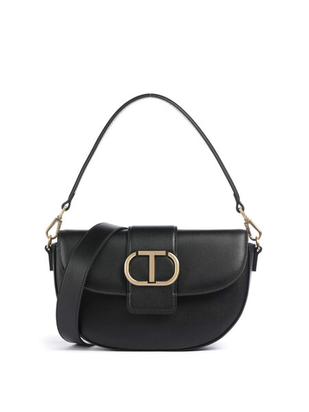 TWINSET Twinset bag rond met gouden logo ZWART