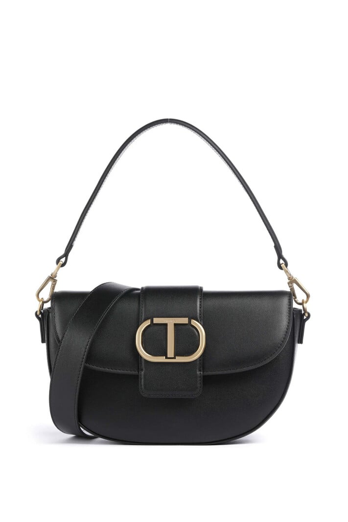 TWINSET Twinset bag rond met gouden logo ZWART