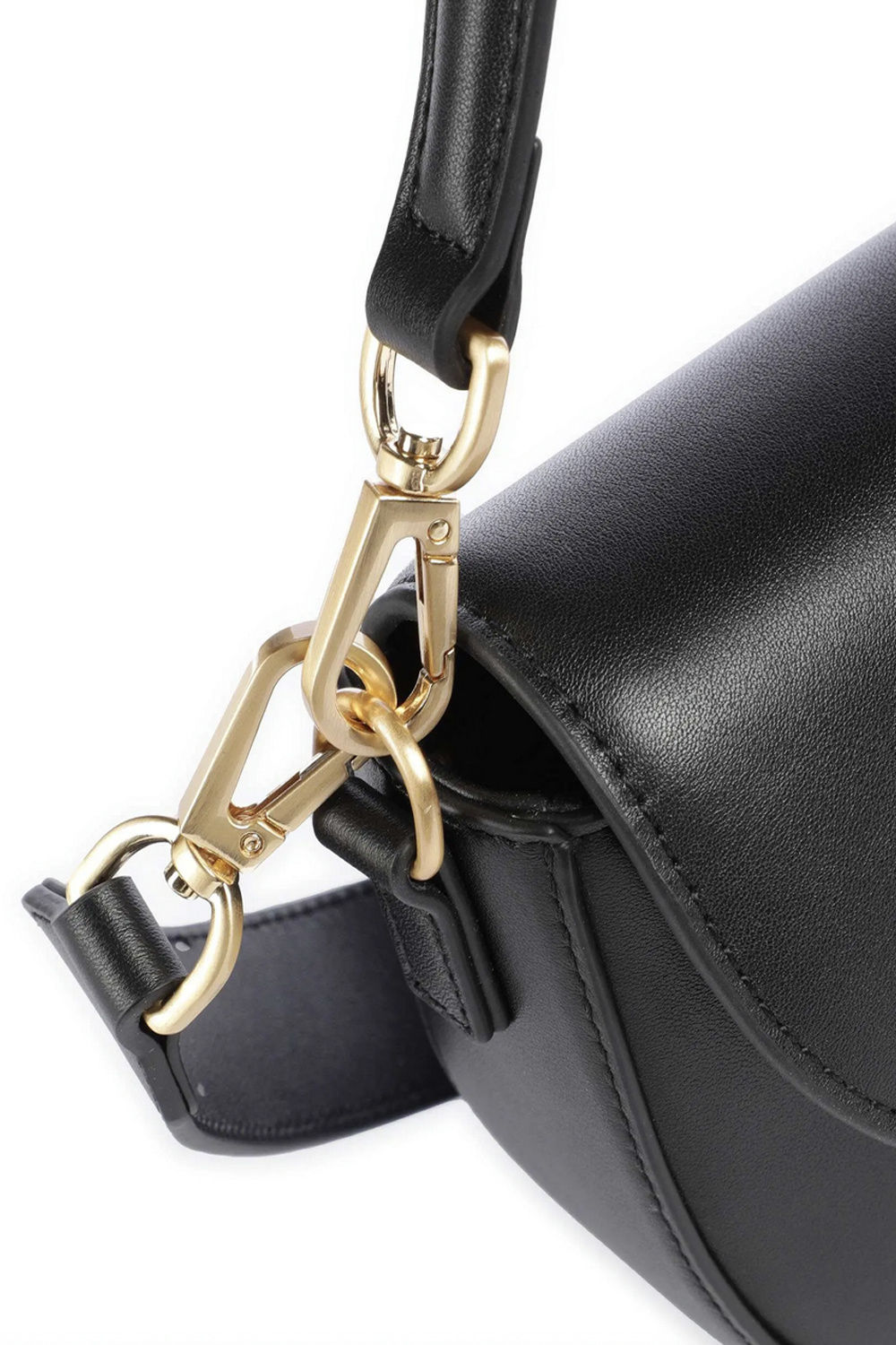 TWINSET Twinset round bag with gold logo BLACK