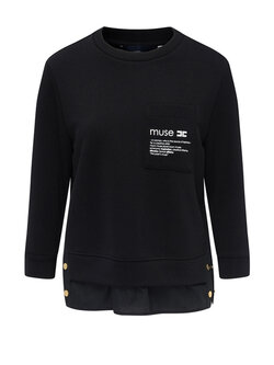 ELISABETTA FRANCHI Elisabetta Franchi knitted top with blouse with gold buttons  BLACK