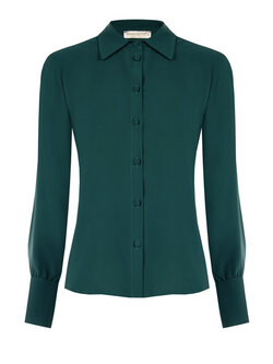 RINASCIMENTO Rinascimento getailleerde blouse met knopen donker GROEN