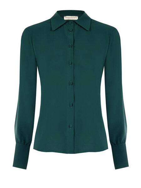 RINASCIMENTO Rinascimento fitted blouse with buttons, dark GREEN