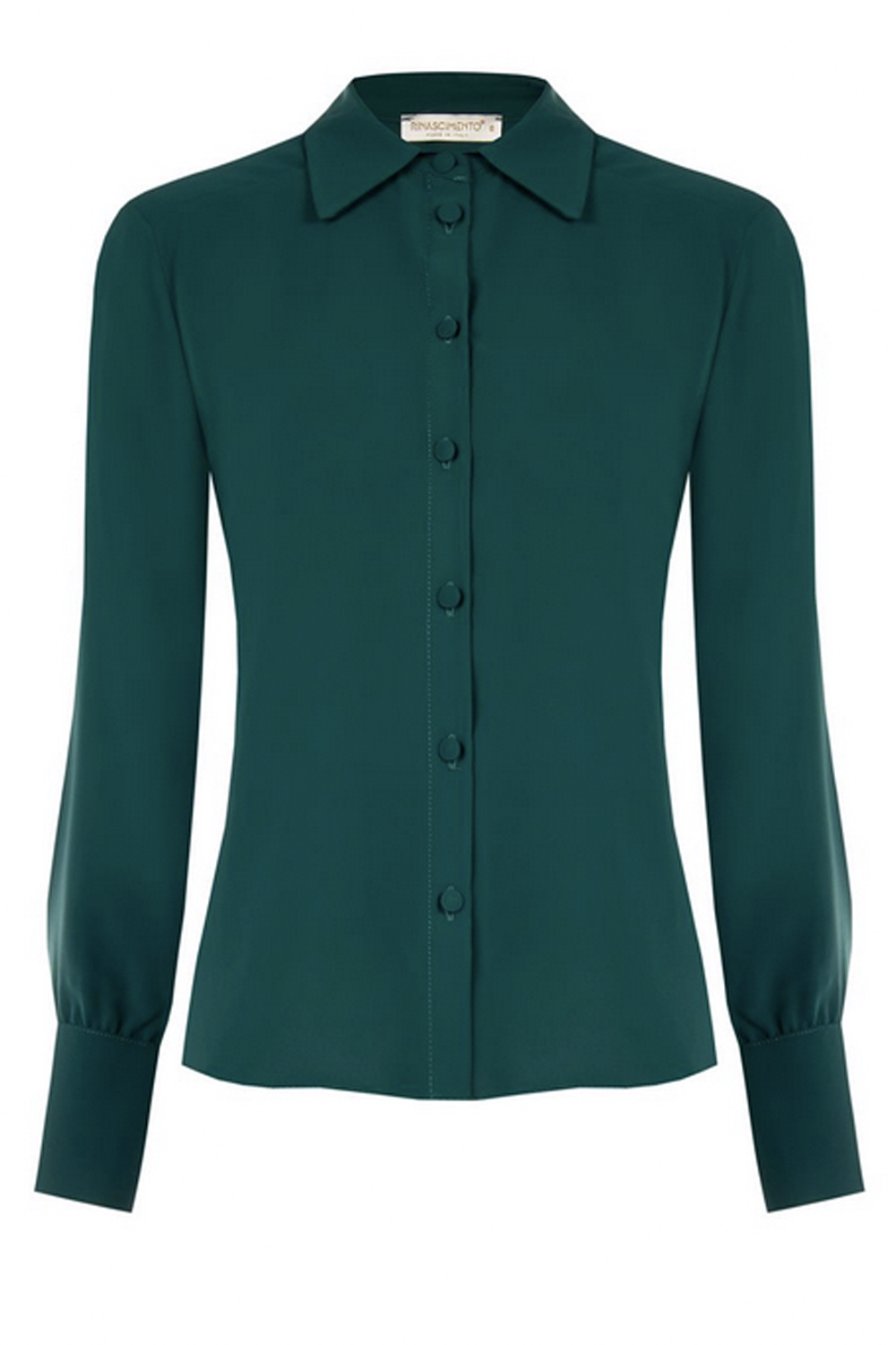 RINASCIMENTO Rinascimento fitted blouse with buttons, dark GREEN
