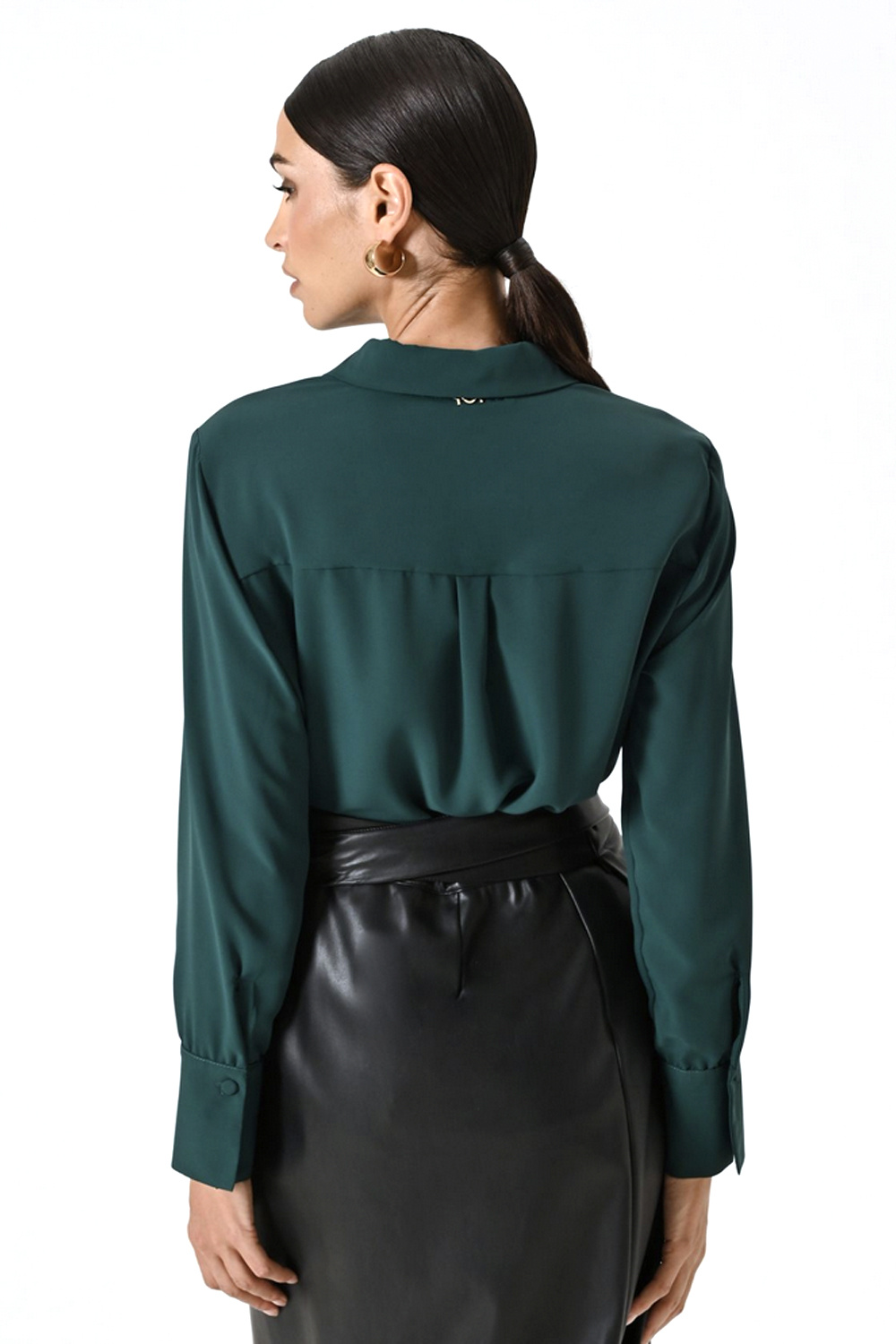 RINASCIMENTO Rinascimento fitted blouse with buttons, dark GREEN