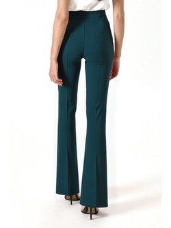 RINASCIMENTO Rinascimento flaired pantalon met elastiek donker GROEN