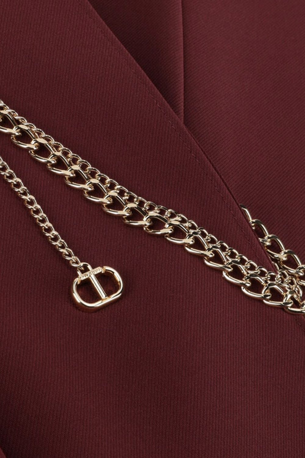 TWINSET Twinset flared trousers with gold chain belt Winetas / BORDEAUX RED