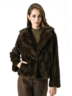 RINASCIMENTO RC fake-fur winterjas Chocolade BRUIN