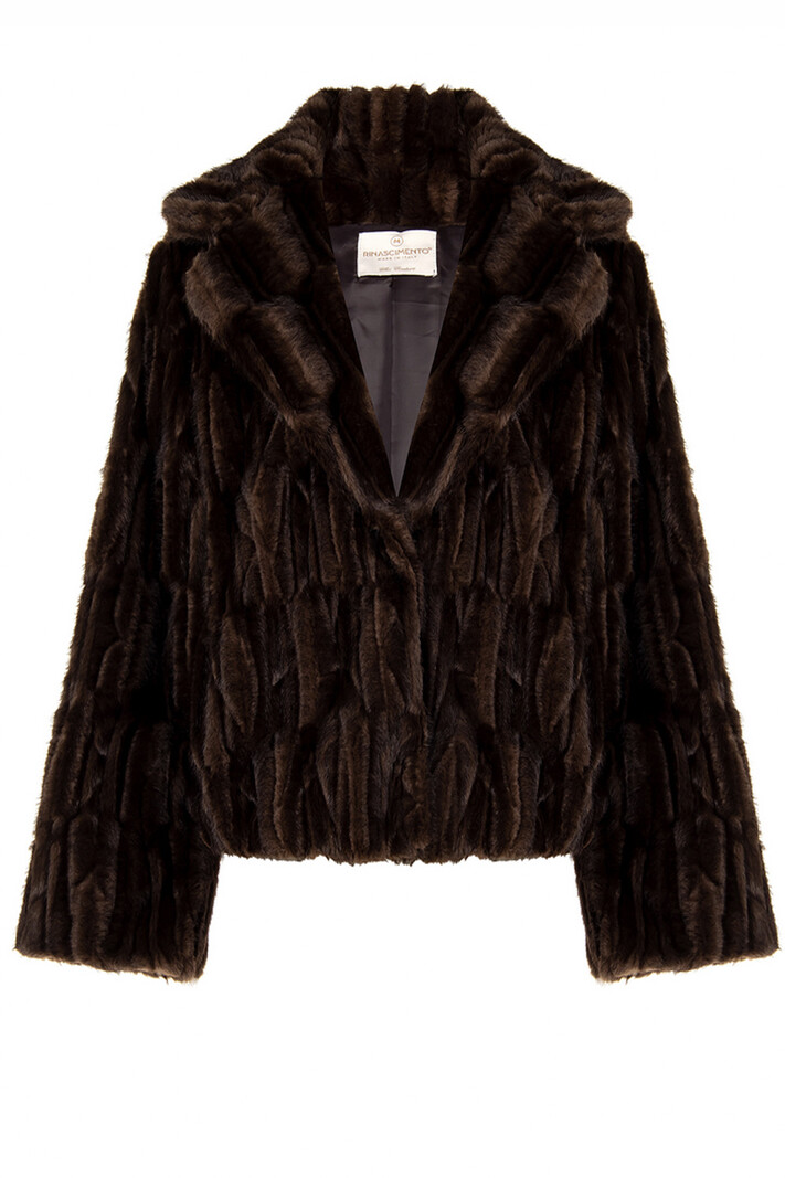 RINASCIMENTO RC fake-fur winterjas Chocolade BRUIN