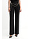 TWINSET Twinset flared trousers with gold chain belt Nero / BLACK
