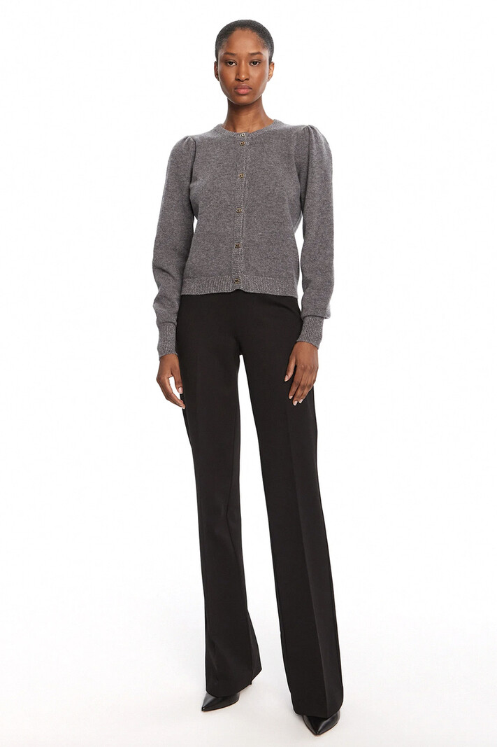 TWINSET Twinset flared trousers including belt with gold logo Nero / BLACK