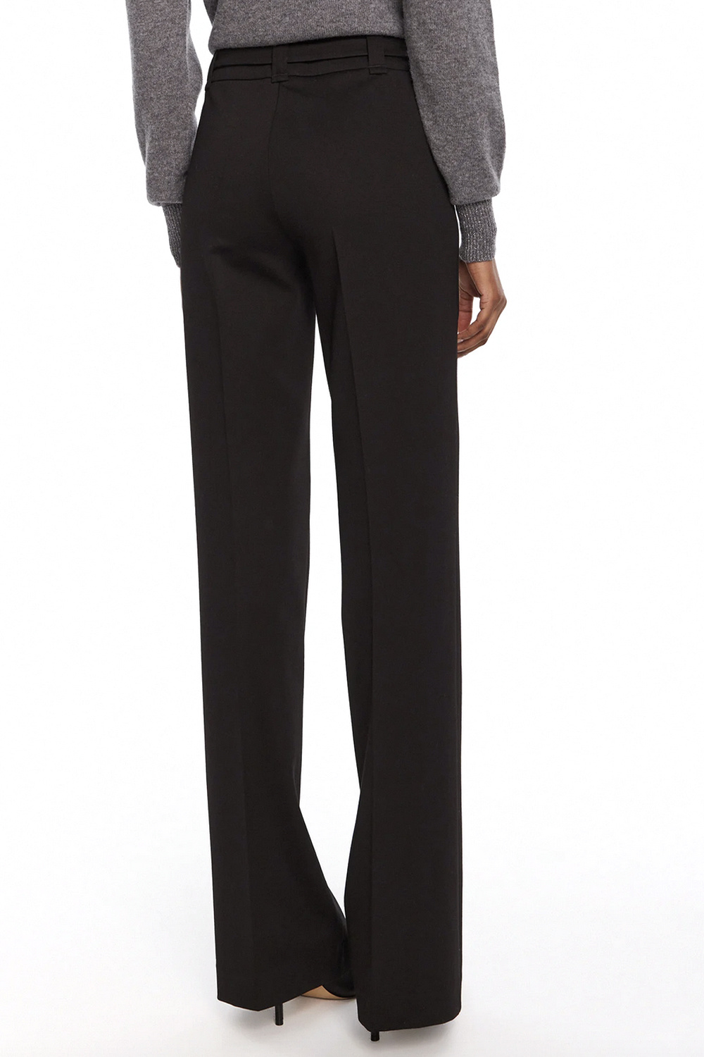 TWINSET Twinset flared trousers including belt with gold logo Nero / BLACK