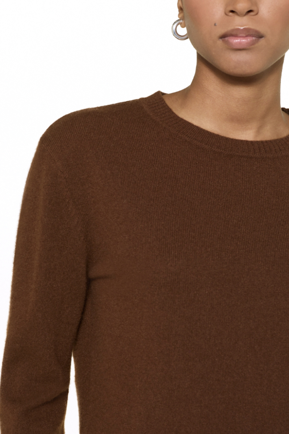 PATRIZIA PEPE Patrizia pepe cashmere sweater met logo BRUIN