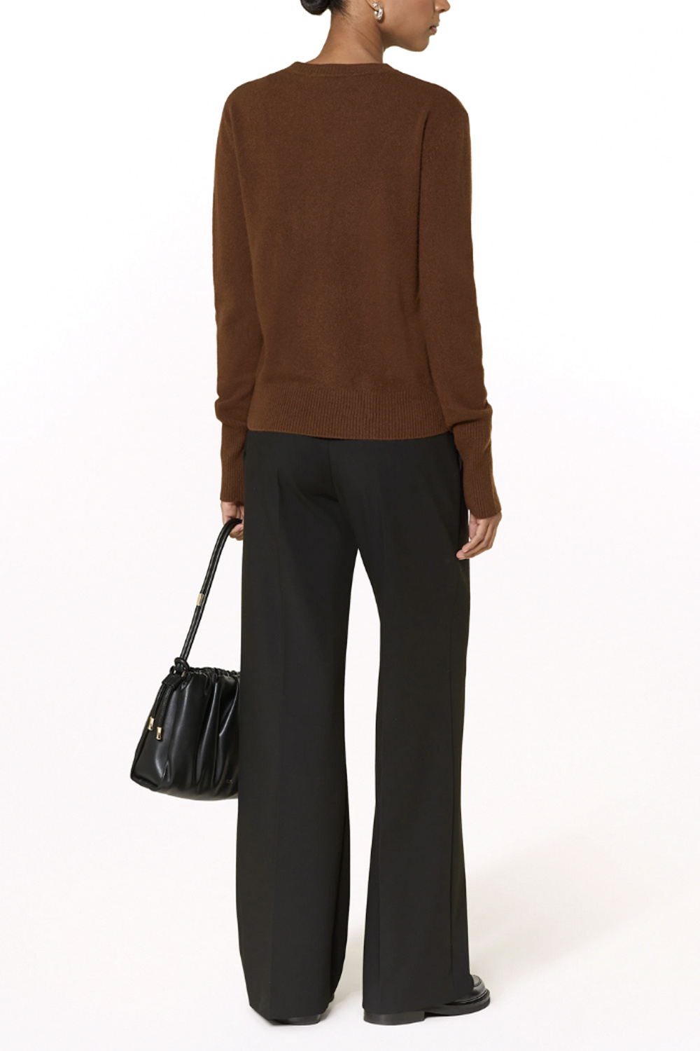 PATRIZIA PEPE Patrizia pepe cashmere sweater met logo BRUIN