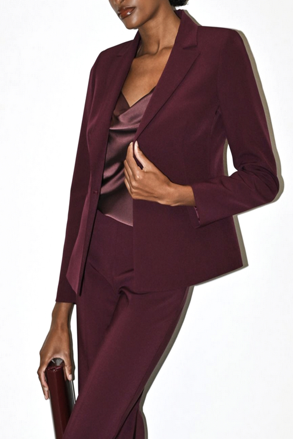 RINASCIMENTO Rinascimento blazer jacket / suit jacket with a button at the waist BORDEAUX RED