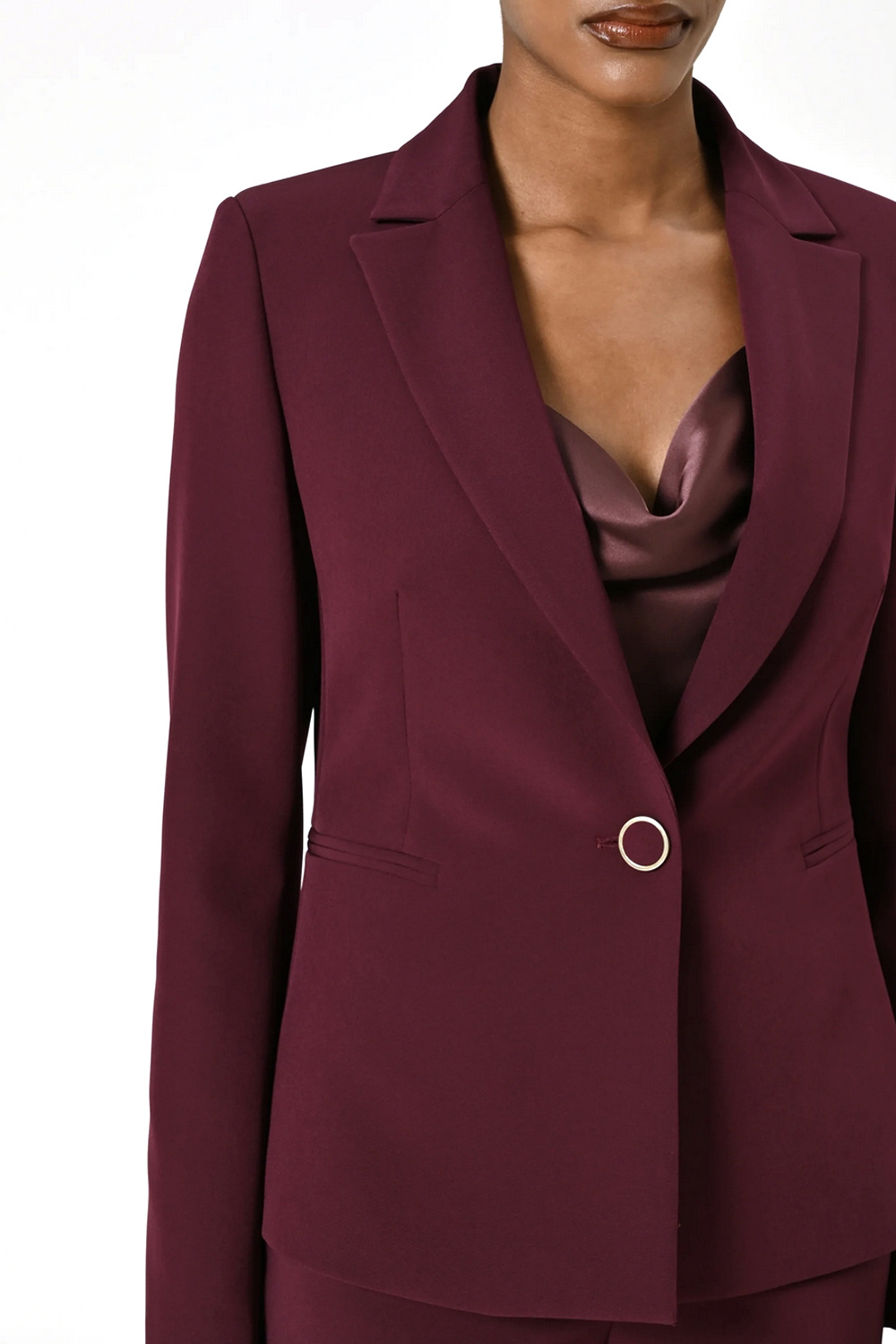 RINASCIMENTO Rinascimento blazer jacket / suit jacket with a button at the waist BORDEAUX RED