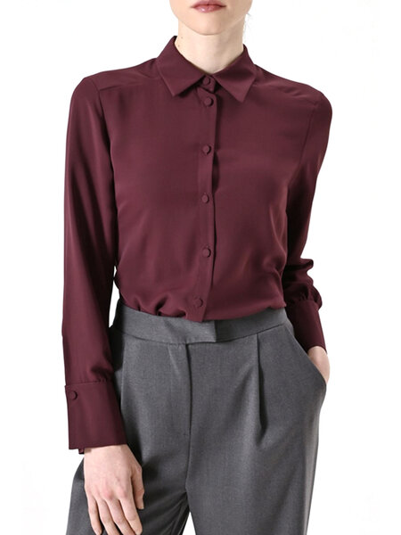 RINASCIMENTO Rinascimento blouse with buttons in the same fabric BORDEAUX RED