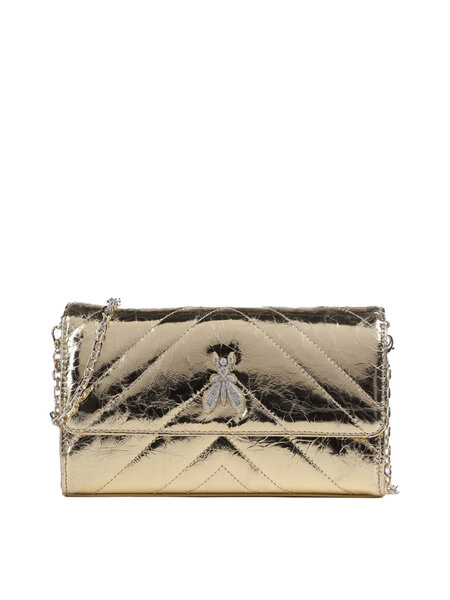 PATRIZIA PEPE Patrizia Pepe bag with gold chain and diamond fly GOLD