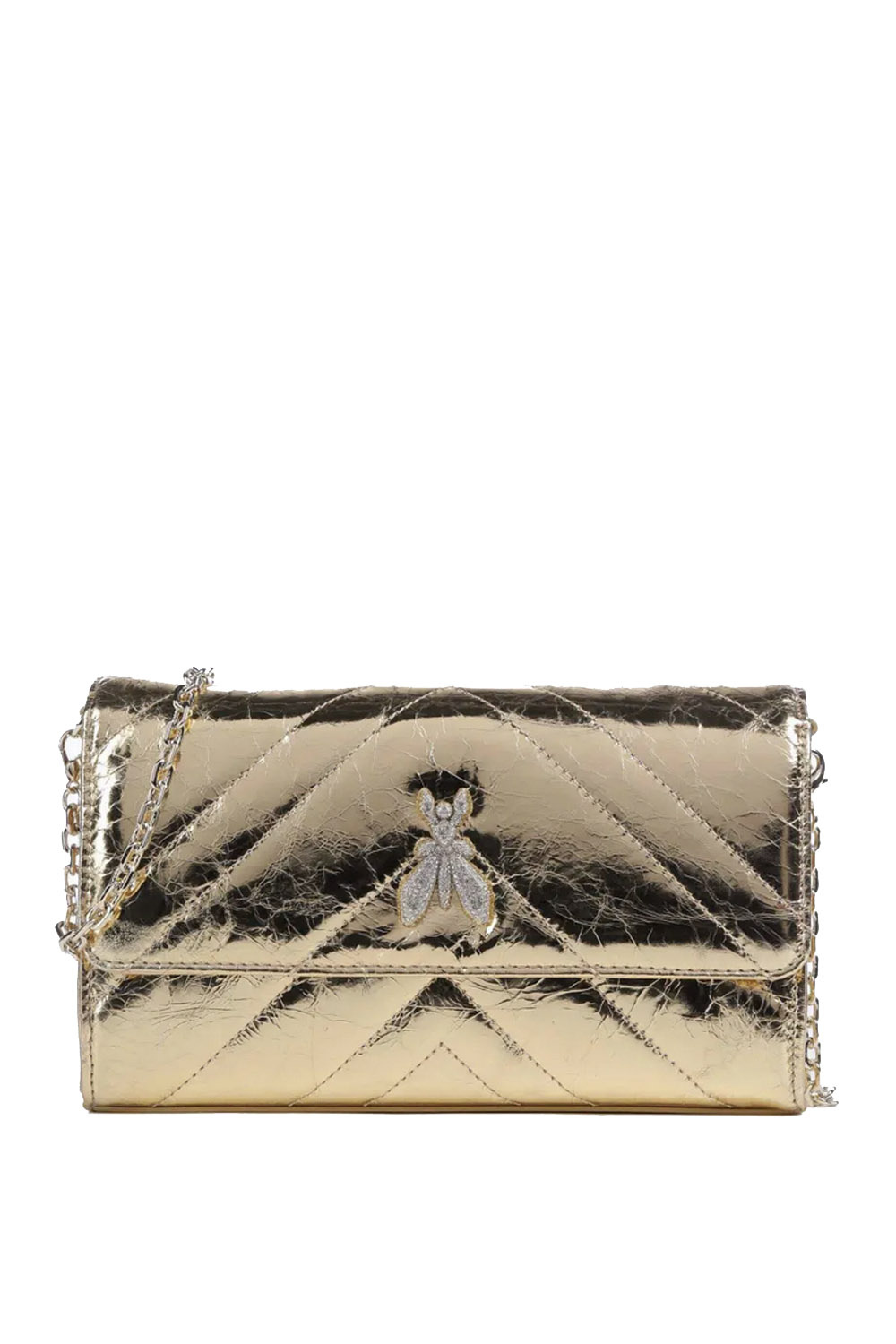 PATRIZIA PEPE Patrizia Pepe bag with gold chain and diamond fly GOLD