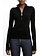 PATRIZIA PEPE Patrizia pepe colletje / turtleneck trui met rits en zilveren logo ZWART