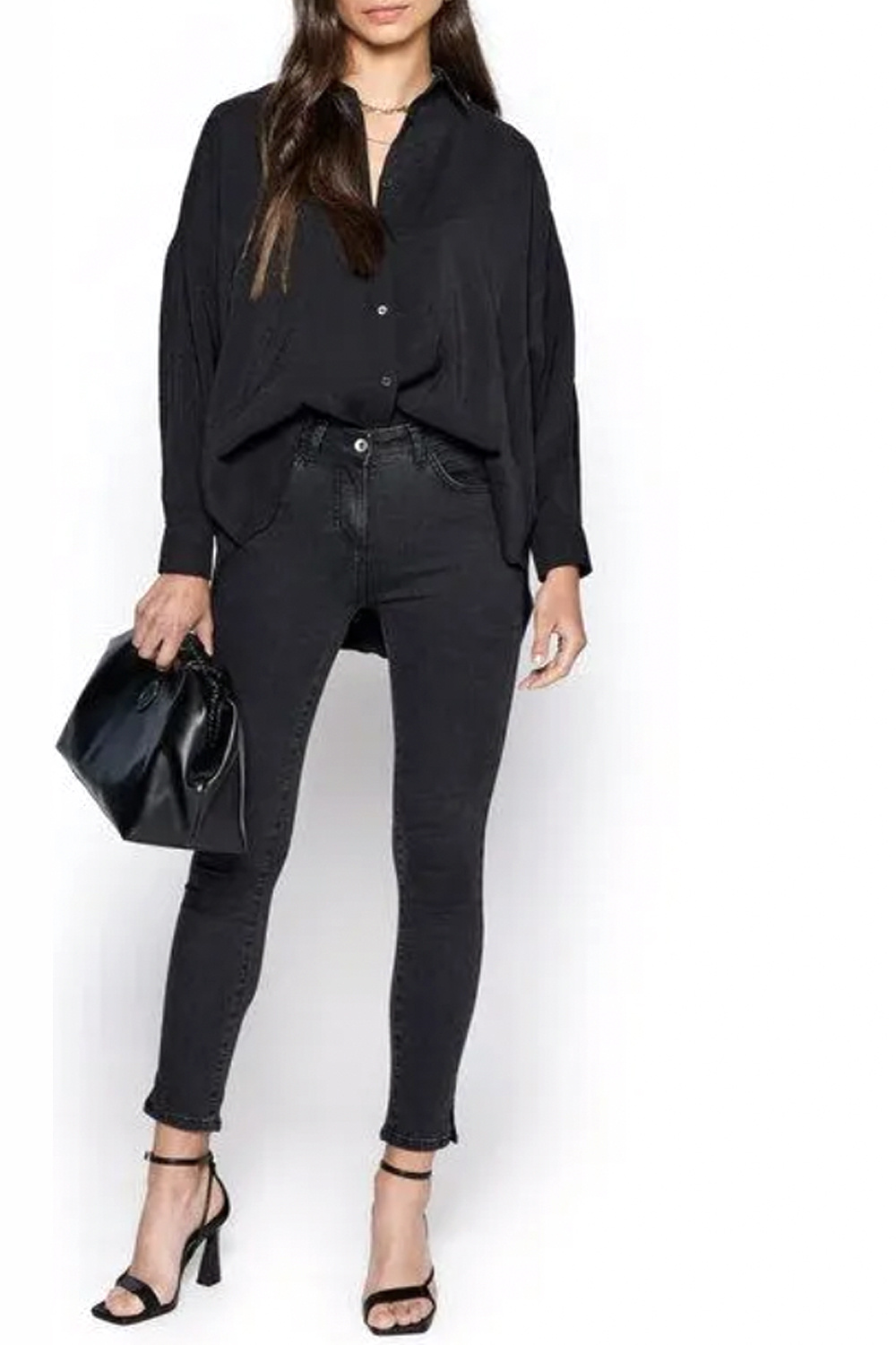 PATRIZIA PEPE Patrizia pepe jeans / denim stech met logo GRIJS / ZWART