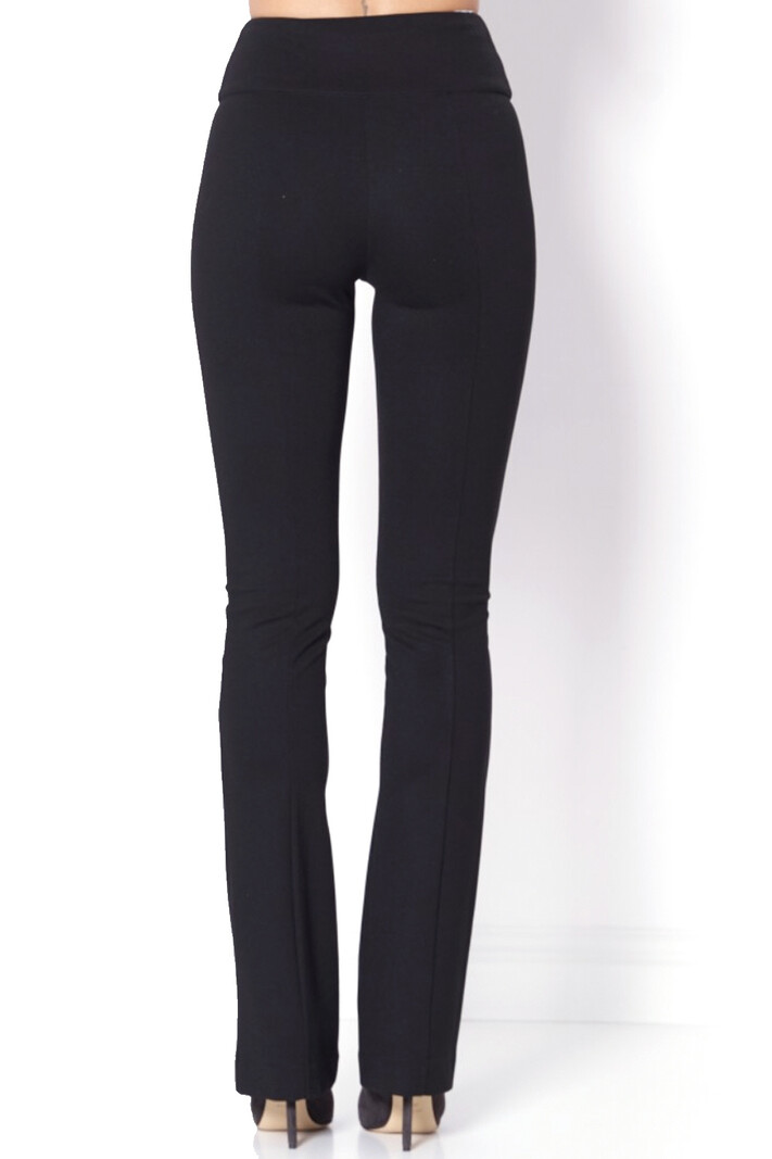 PATRIZIA PEPE Patrizia Pepe pantalon met zilveren rits en logo voorkant ZWART