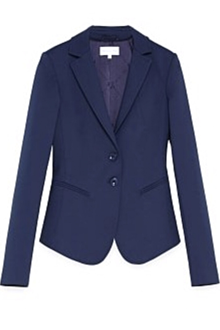 PATRIZIA PEPE Patrizia Pepe jas / getaileerd colbert / blazer met zilver logo op mouw DONKER BLAUW