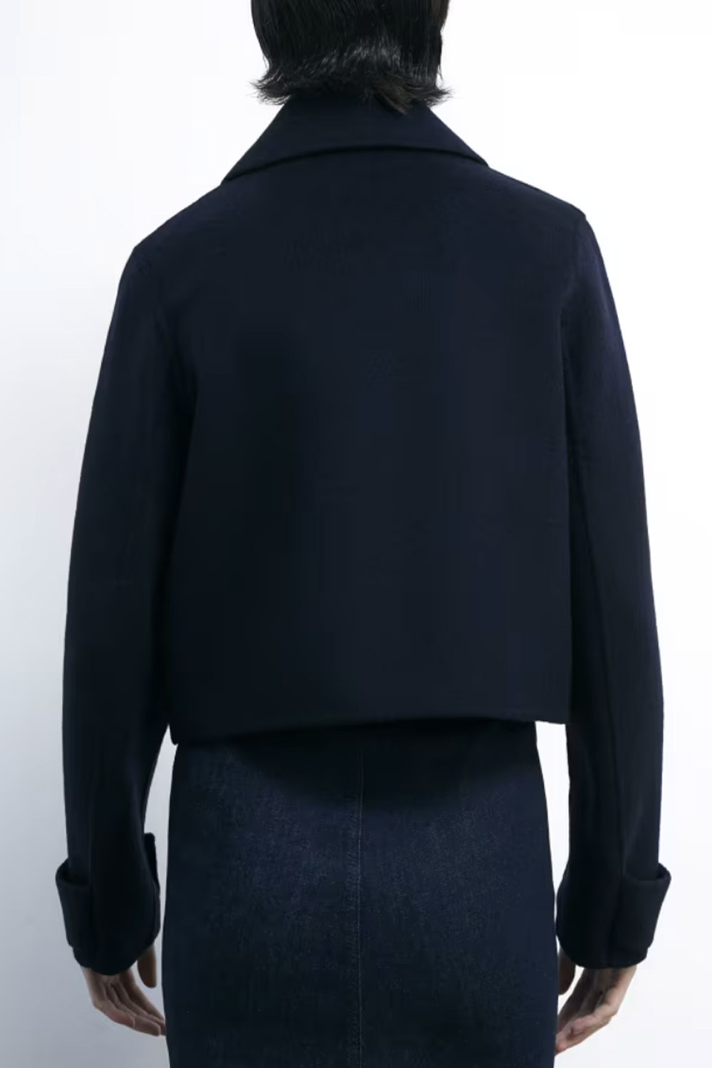 PATRIZIA PEPE Patrizia pepe korte jas wol mix met luxe blauwe knopen donker BLAUW