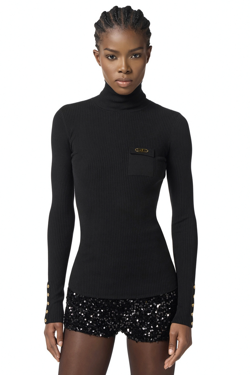 ELISABETTA FRANCHI Elisabetta Franchi coltrui met borstzakje Nero / ZWART