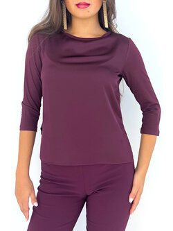 RINASCIMENTO Rinascimento top with half-length sleeves, stretch fabric, BORDEAUX RED