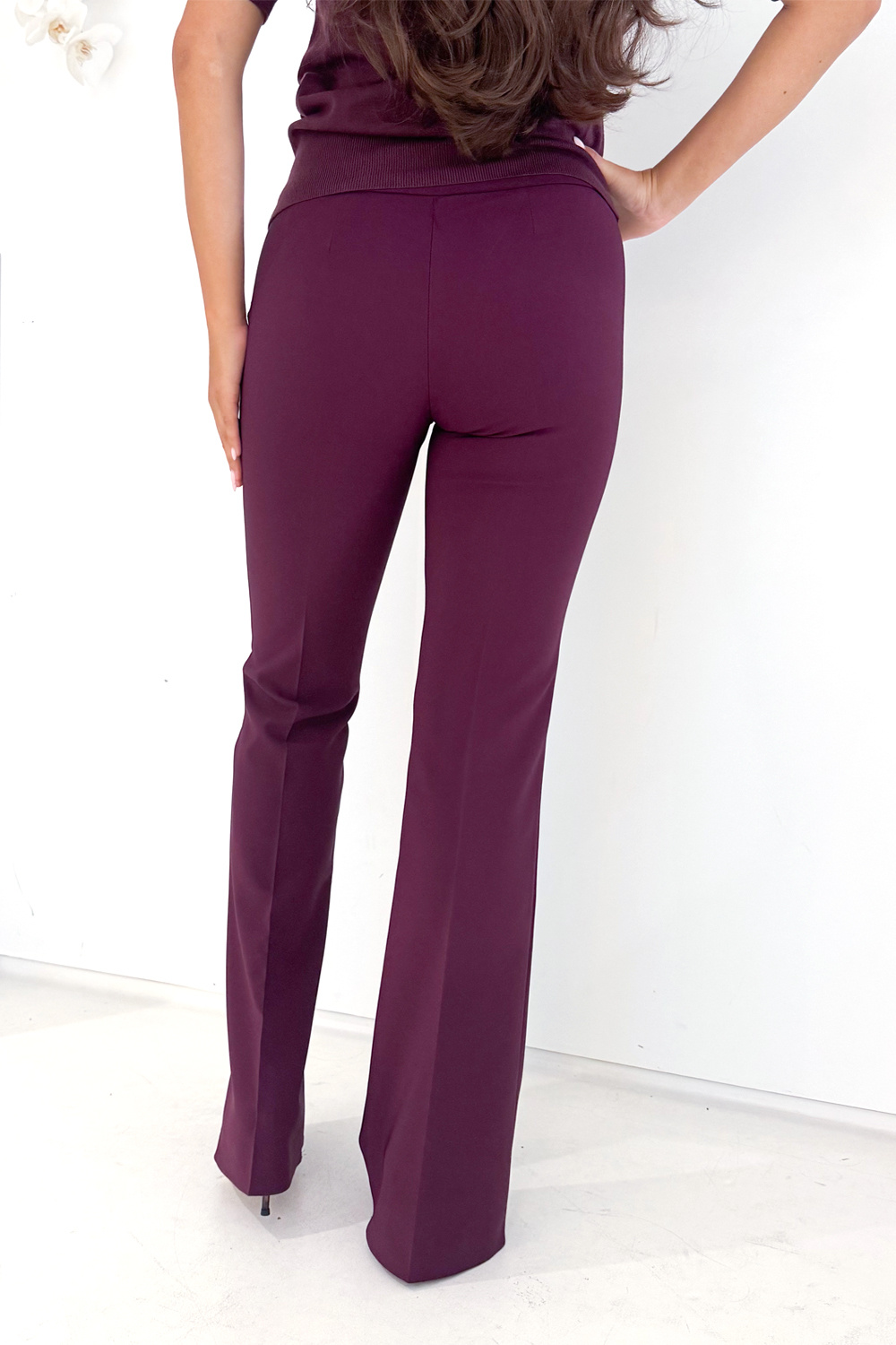 RINASCIMENTO Rinascimento flaired pantalon BORDEAUX ROOD