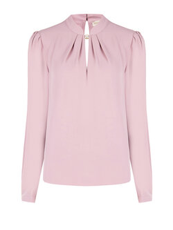RINASCIMENTO Rinascimento blouse with light puff sleeves glitter stone at the neckline mauve PINK