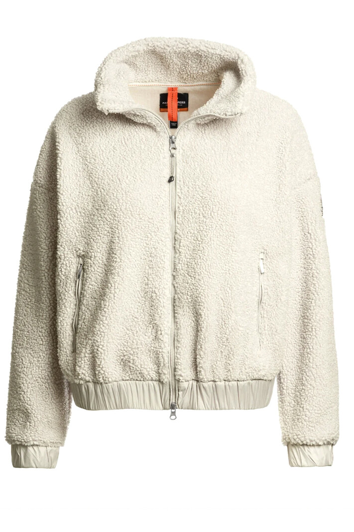 PARAJUMPERS Parajumpers Sori sweater/cardigan with zip and pockets  Moonbeam/cream WHITE
