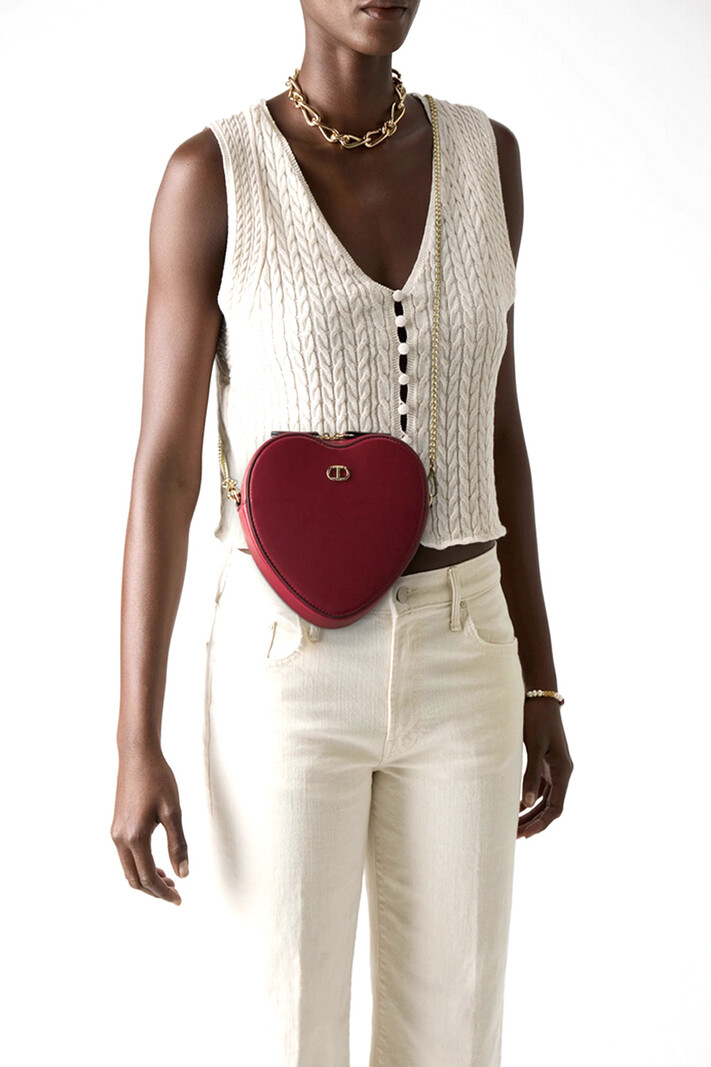 TWINSET Twinset mini crossbody tas hart gevormd ROOD