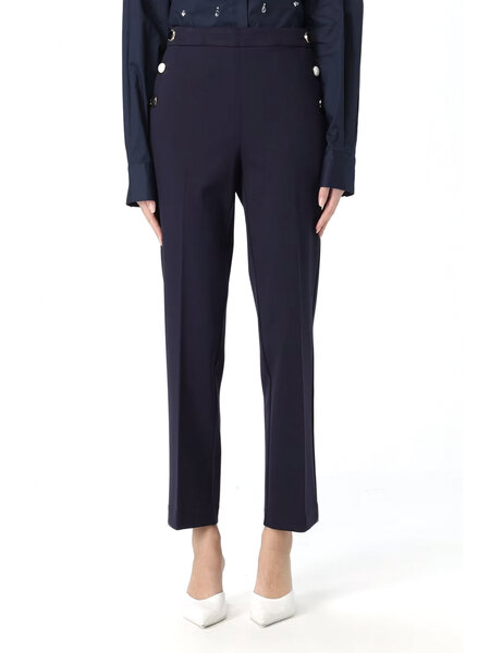 TWINSET Twinset trousers with various gold buttons DARK BLUE