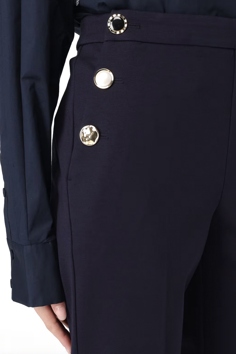 TWINSET Twinset pantalon met diverse gouden knopen DONKER BLAUW