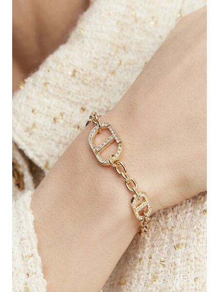 TWINSET Twinset necklace bracelet with Oval T and stones GOLD