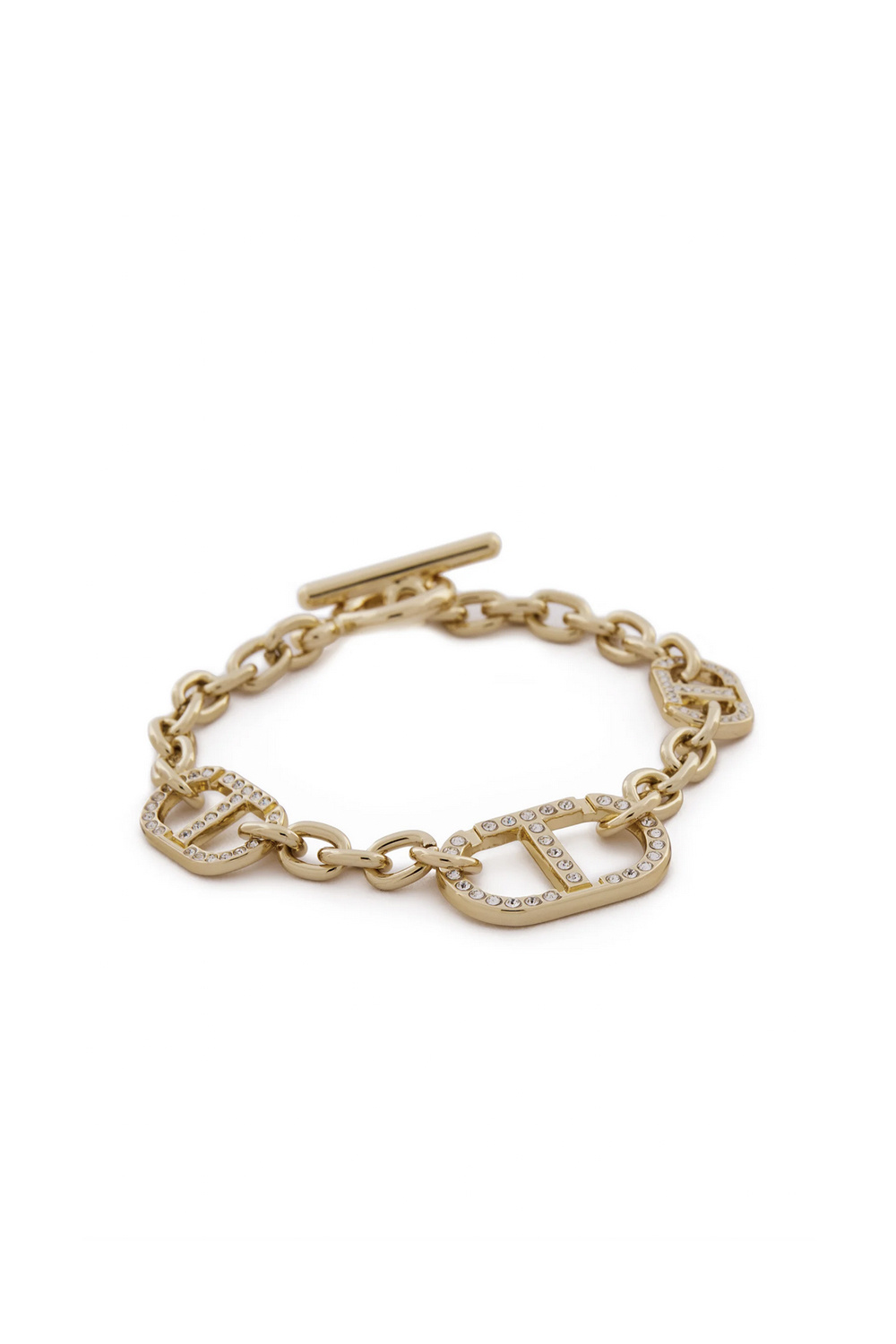 TWINSET Twinset ketting armband met Ovale T en steentjes GOUD