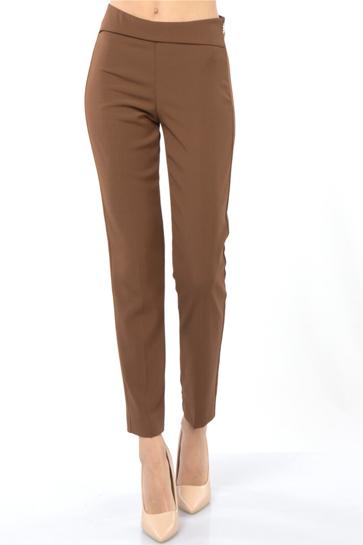 PATRIZIA PEPE Patrizia pepe pantalon / broek rechte broekspijp BRUIN