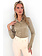 PATRIZIA PEPE Patrizia Pepe shiny blouse with silver logo on the back, light GREEN/BEIGE